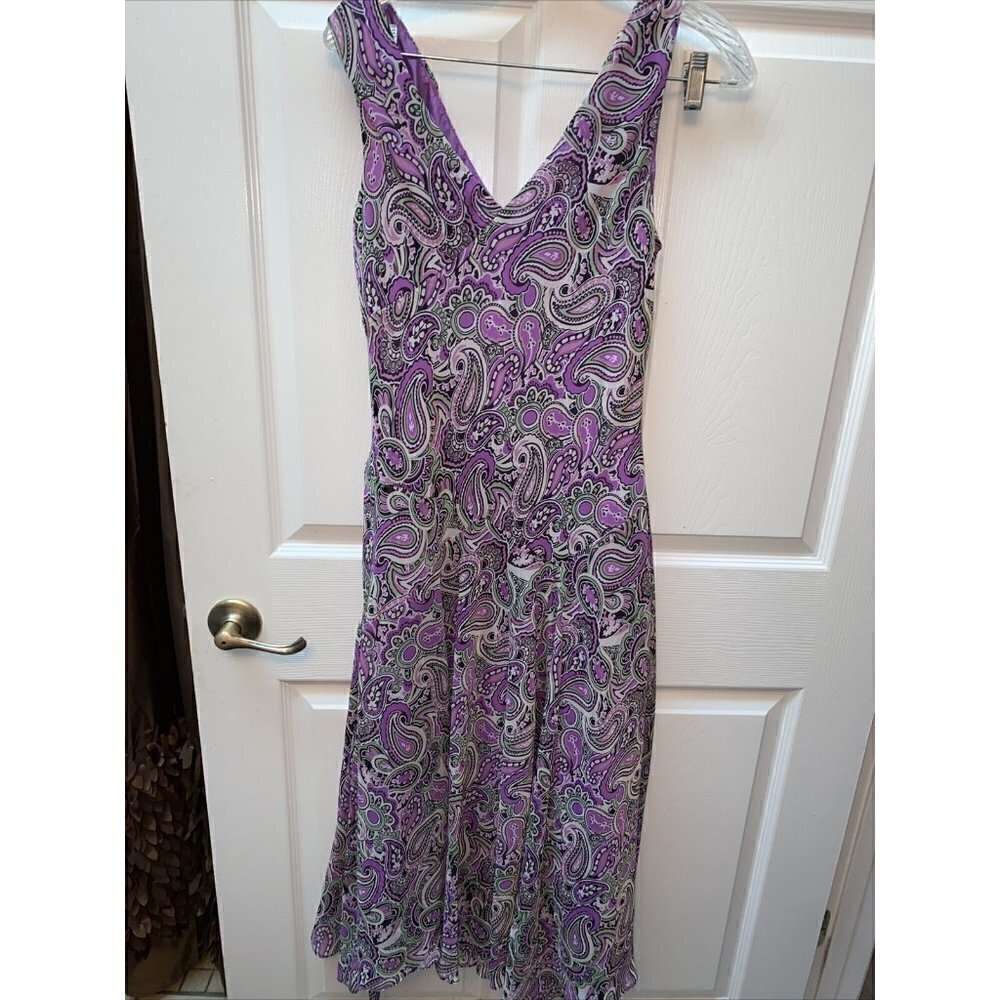 t EVAN-PICONE paisley sleeveless pullover multi color regular size dress 10 - Picture 2 of 2